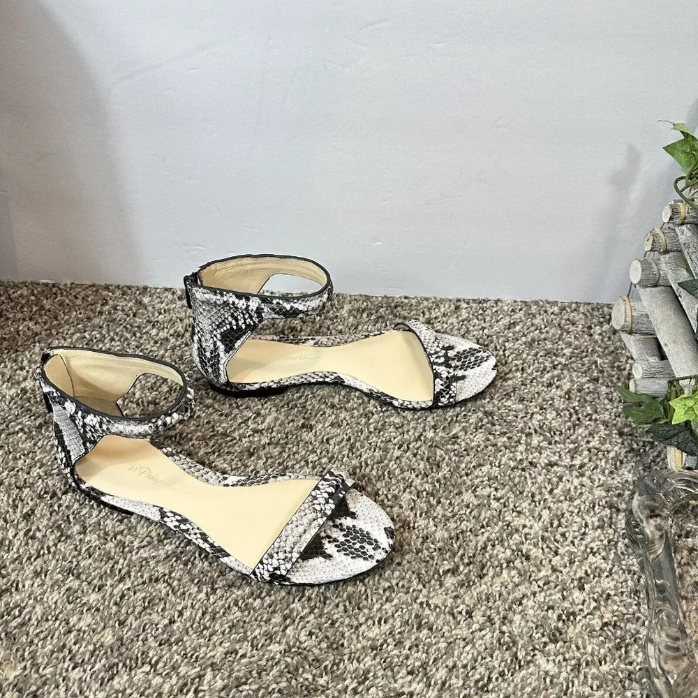 3.1 Philip Lim Ankle Strap Gladiator Sandals Snake Leather Back Zip 36 US 6